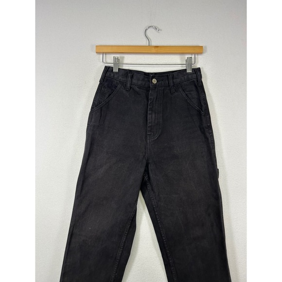 Streetwear J. Galt Womens S Black Carpenter High Rise Straight Leg Utility Pants - Picture 10 of 11